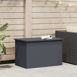 Anthrazitfarbene Außenlagerbox aus Stahl, 80 cm