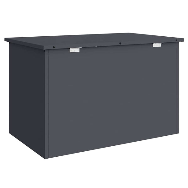 Anthrazitfarbene Außenlagerbox aus Stahl, 80 cm