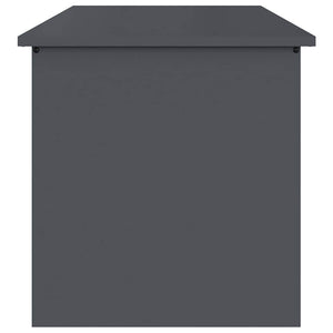 Anthrazitfarbene Außenlagerbox aus Stahl, 80 cm
