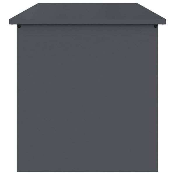 Anthrazitfarbene Außenlagerbox aus Stahl, 80 cm