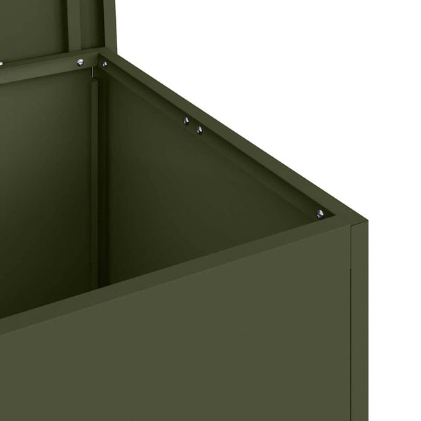 Außenlagerbox Stahl Olive Grün 80cm