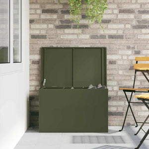 Außenlagerbox Stahl Olive Grün 80cm