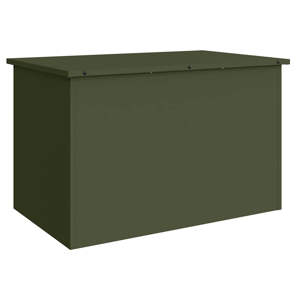 vidaXL Coffre de rangement extérieur vert olive 80 x 50,5 x 50 cm acier
