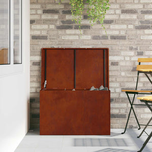 Rostige Außenlagerbox Stahl 80x50,5x50cm