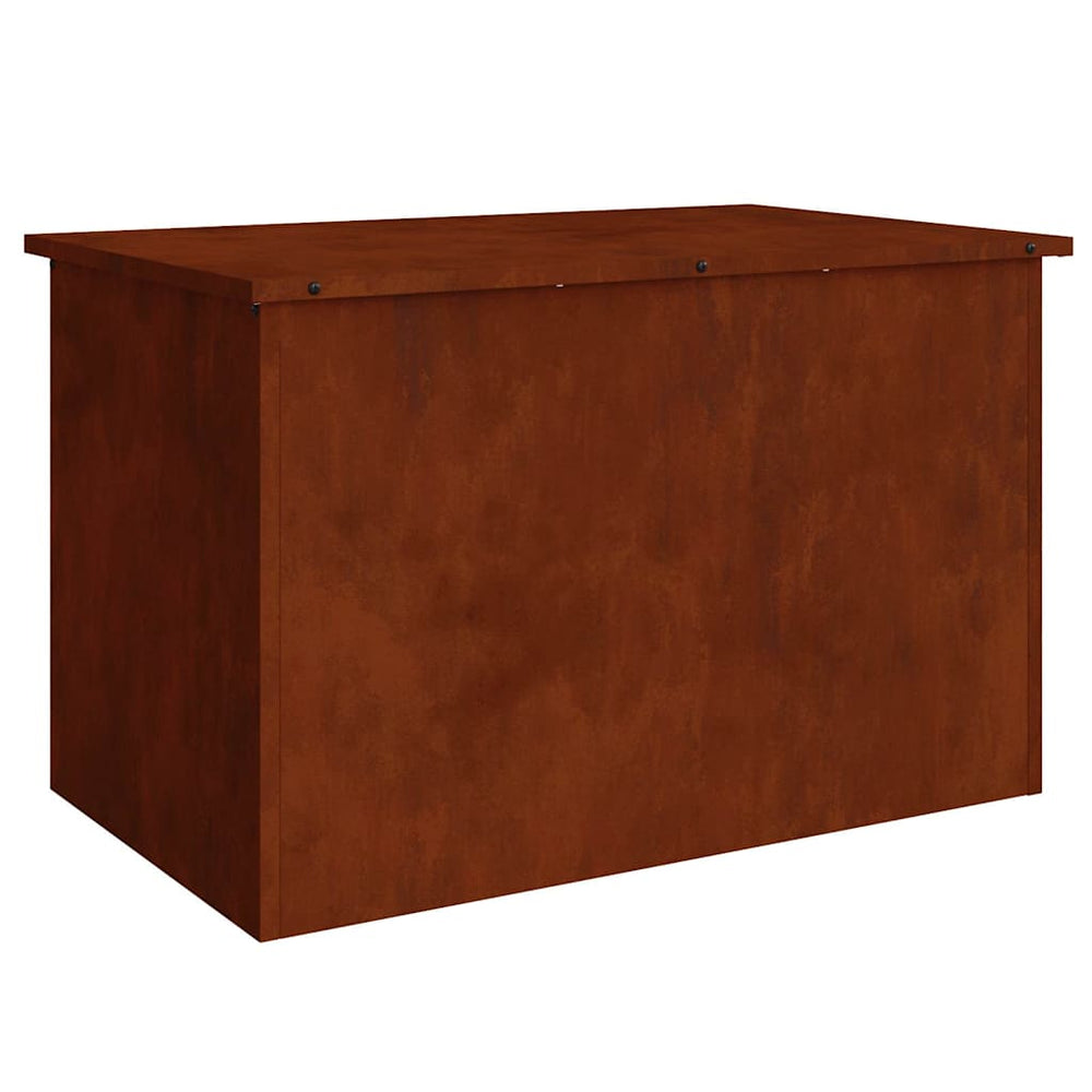 vidaXL Coffre de rangement extérieur rouillé 80 x 50,5 x 50 cm acier