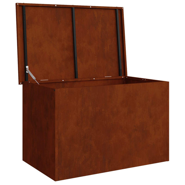 Rostige Außenlagerbox Stahl 80x50,5x50cm