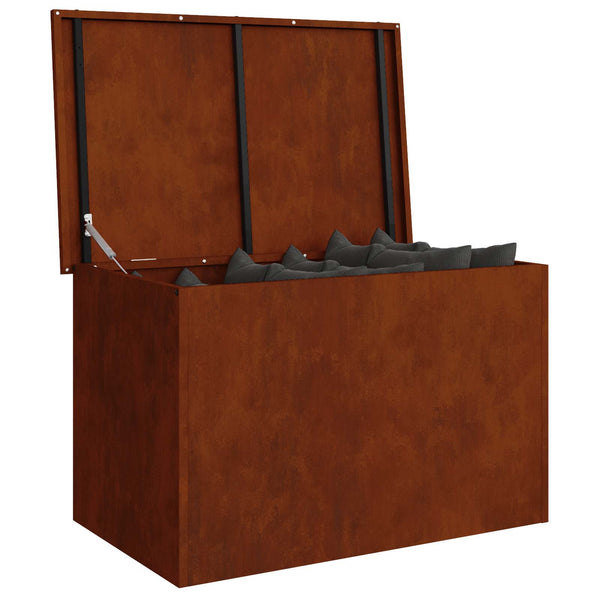 Rostige Außenlagerbox Stahl 80x50,5x50cm