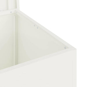 Weiße Außenlagerbox aus Stahl, 55 cm