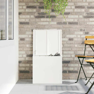 Weiße Außenlagerbox aus Stahl, 55 cm