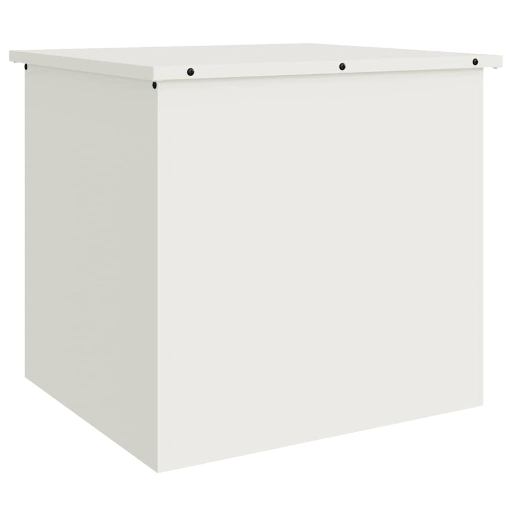 Weiße Außenlagerbox aus Stahl, 55 cm