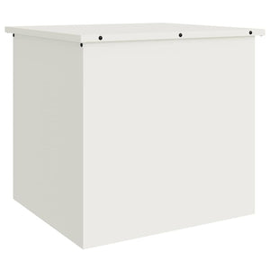 Weiße Außenlagerbox aus Stahl, 55 cm