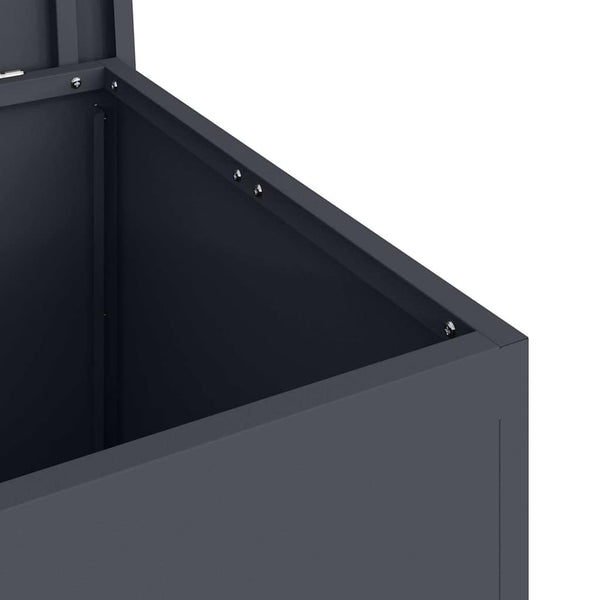 Anthrazitfarbene Außenlagerbox aus Stahl