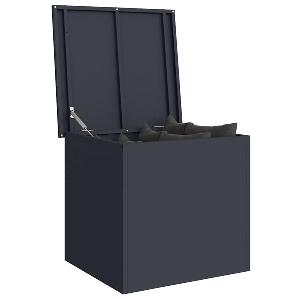 Anthrazitfarbene Außenlagerbox aus Stahl