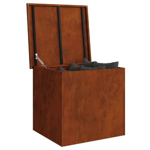 Rostige Außenlagerbox Stahl 55x50,5x50cm