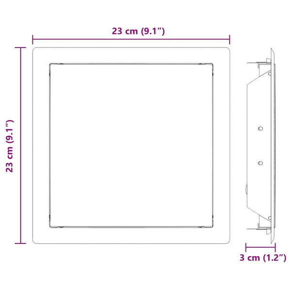 Zugangsklappe, Stahl, 23x23cm, Weiß, 2er-Set