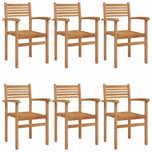 Teak Stühle Braun 6er Set