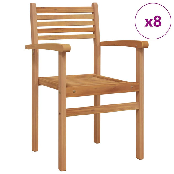 Teak Stühle 8er Set Braun