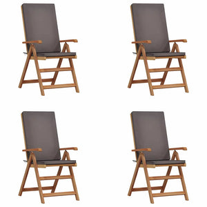 Gartenstuhl 4er Set Braun Grau