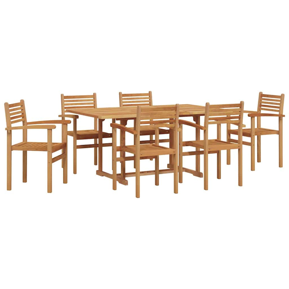vidaXL Salon de jardin 7 pcs Bois d'acacia massif Naturel