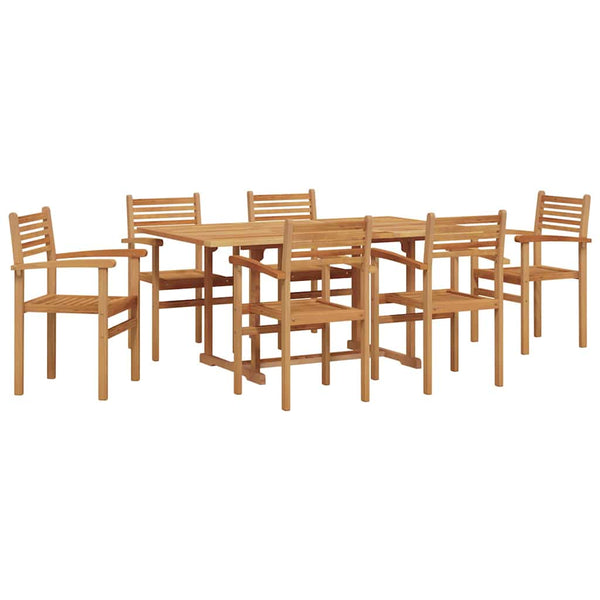vidaXL Salon de jardin 7 pcs Bois d'acacia massif Naturel