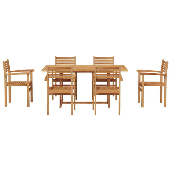 vidaXL Salon de jardin 7 pcs Bois d'acacia massif Naturel