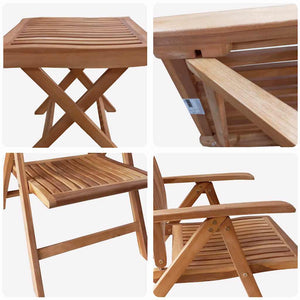 Teak Garten Essgruppe 4-teilig Braun
