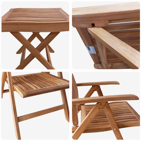 Teak Garten Essgruppe 4-teilig Braun