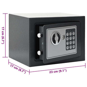 Digitaler Safe mit Schloss Dunkelgrau 23x17x17cm
