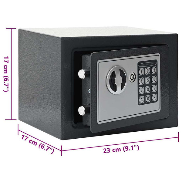 Digitaler Safe mit Schloss Dunkelgrau 23x17x17cm