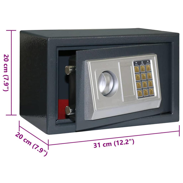 Digitaler Safe mit Schloss Dunkelgrau