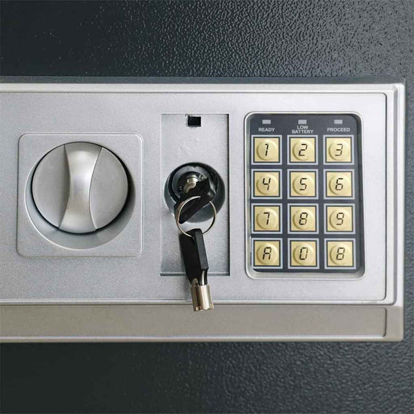 Digitaler Safe mit Schloss, Dunkelgrau