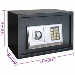 Digitaler Safe mit Schloss, Dunkelgrau