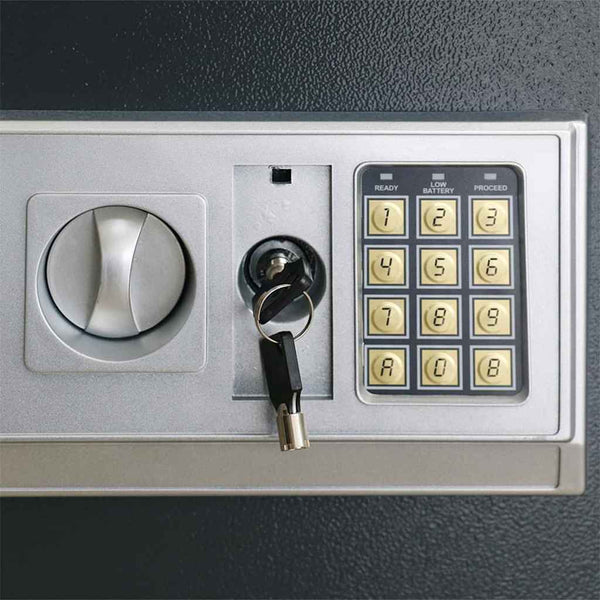 Digitaler Safe mit Schloss Dunkelgrau