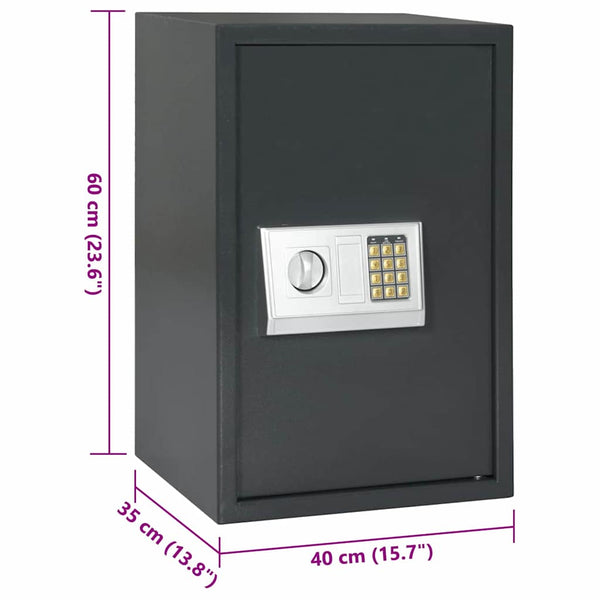 Digitaler Safe mit Schloss, Dunkelgrau