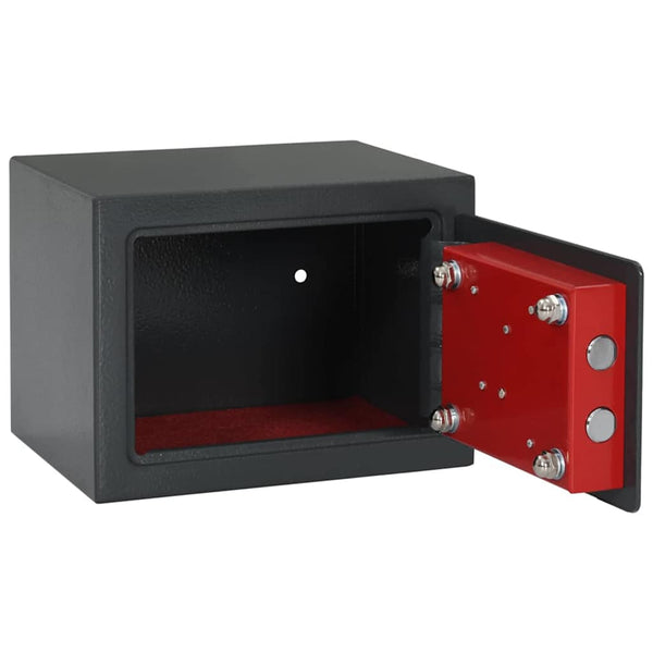 Stahl Safe Box mit Schloss Dunkelgrau