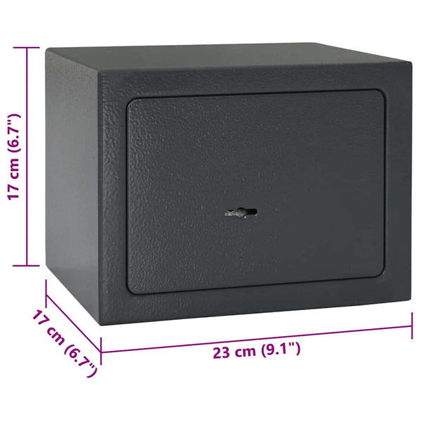 Stahl Safe Box mit Schloss Dunkelgrau