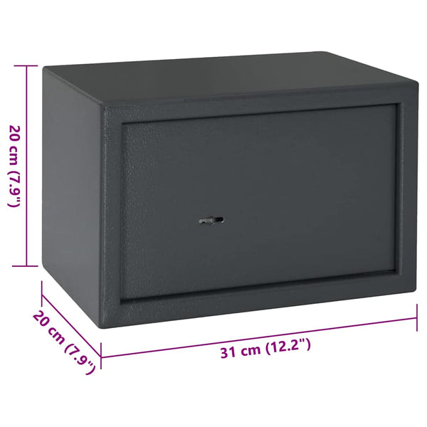 Safe Box mit Schloss, Dunkelgrau