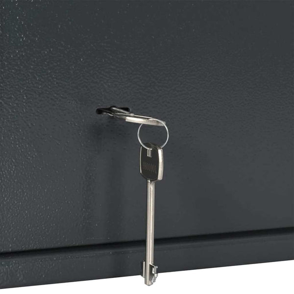 Stahl Safe Box mit Schloss Dunkelgrau