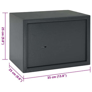 Stahl Safe Box mit Schloss Dunkelgrau