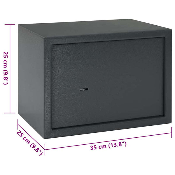 Stahl Safe Box mit Schloss Dunkelgrau