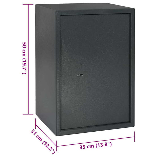 Stahl Safe Box mit Schloss Dunkelgrau