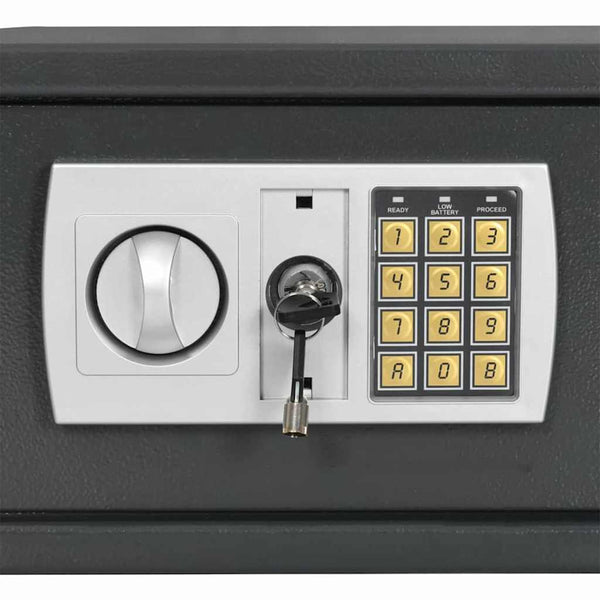 Digitaler Safe mit Schloss Dunkelgrau