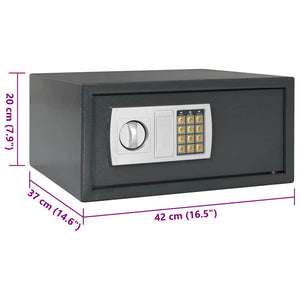 Digitaler Safe mit Schloss Dunkelgrau