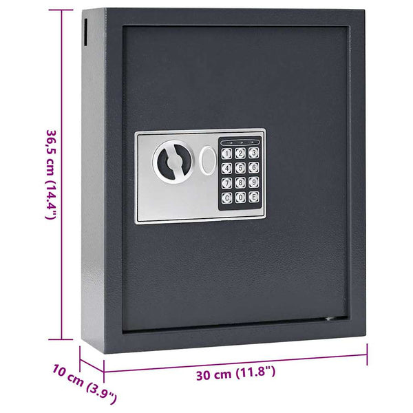 Digitaler Safe mit Schloss Dunkelgrau