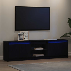 TV-Einheiten Schwarz Holzwerkstoff 180 cm (2er Set)