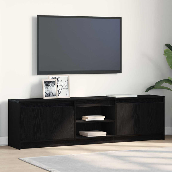 TV-Einheiten Schwarz Holzwerkstoff 180 cm (2er Set)