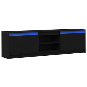 TV-Einheiten Schwarz Holzwerkstoff 180 cm (2er Set)