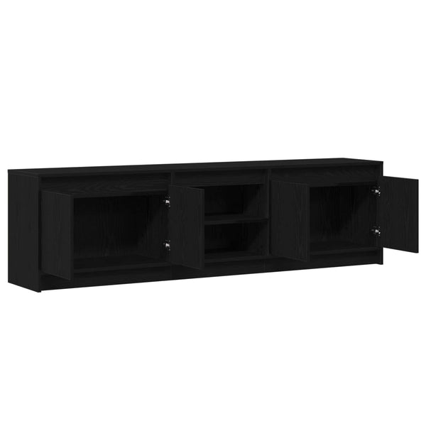 TV-Einheiten Schwarz Holzwerkstoff 180 cm (2er Set)