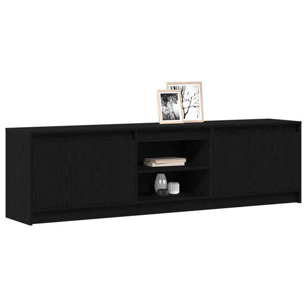 TV-Einheiten Schwarz Holzwerkstoff 180 cm (2er Set)