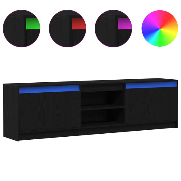 TV-Einheiten Schwarz Holzwerkstoff 180 cm (2er Set)